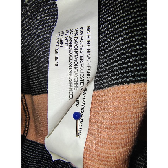 ELOQUII Striped Midi Dress Long Sleeve Black Pink Green White Navy Size 14 - Picture 6 of 6